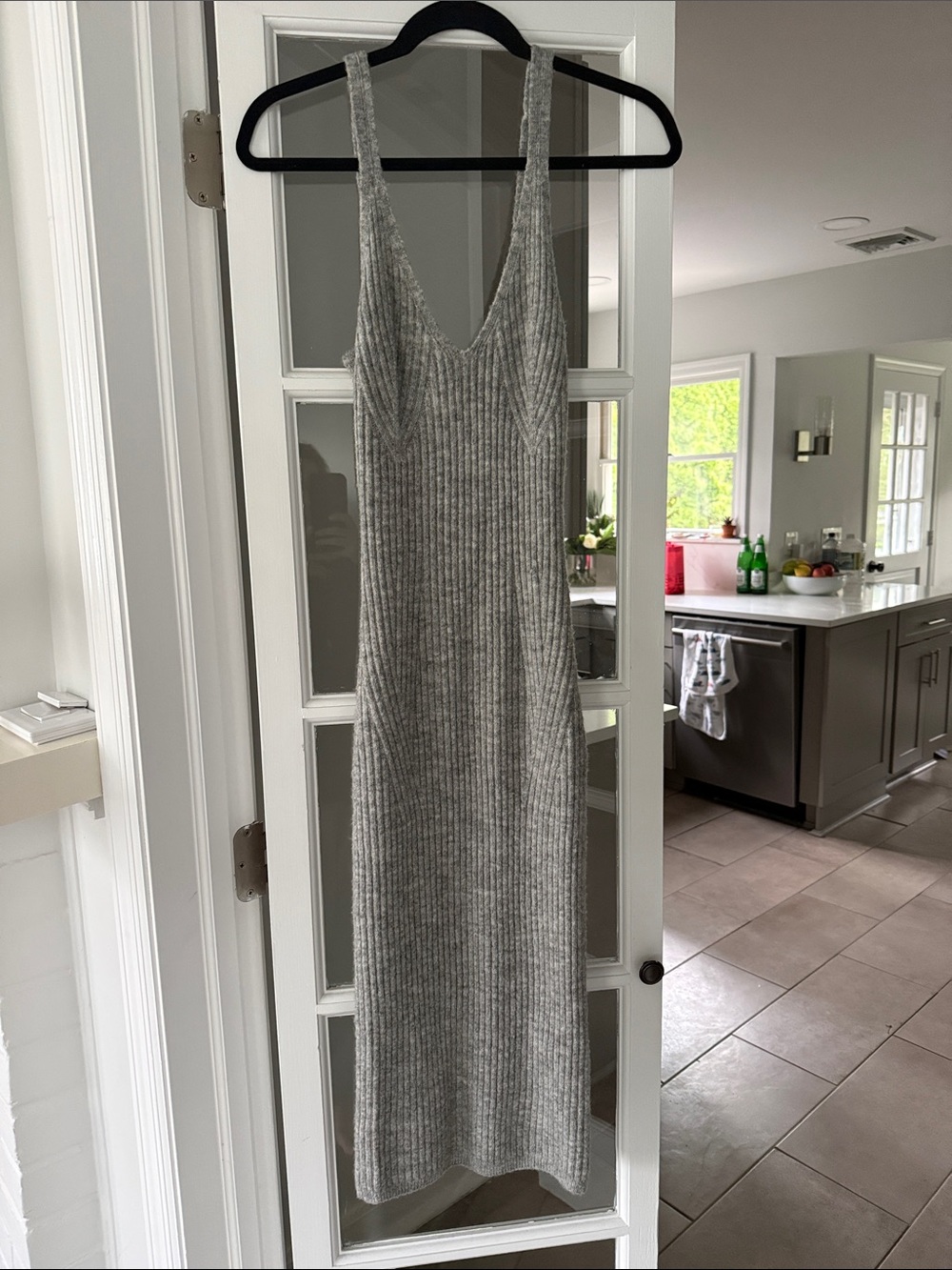 H&M Gray Ribbed Knit Tank Midi Dress - Picture 3 of 6